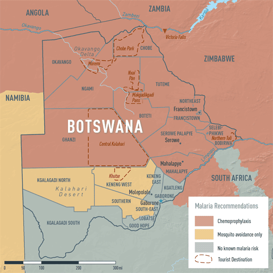 Map 3-19. Malaria in Botswana